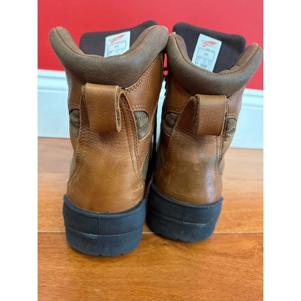 Red Wing 906 Work Boots Mens Brown Leather EH‎ Rated Lace Up 8.5 E2